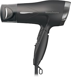 【Amazon.co.jp限定】 コイズミ ヘアドライヤー モノクローム 大風量 速乾 軽量 折りたたみ マイナスイオン ブラック KHD-9322/BK