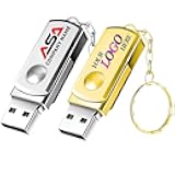 Custom Swivel Metal USB 2.0 Flash Drive 8GB, 50Pcs Personalized High-Speed Memory Sticks with Printed Logo/Text, Bulk Promotional Thumb Drives for Company AD/Education/Wedding/Corporate Events
