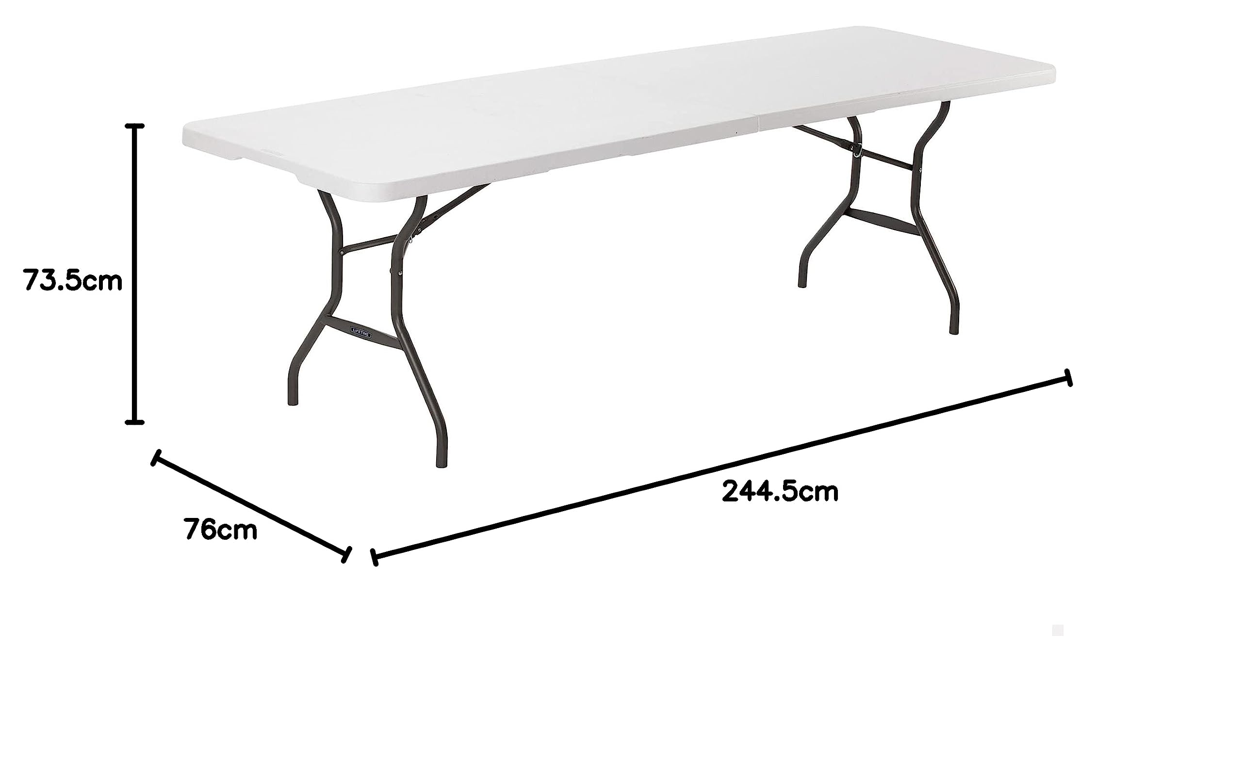 Lifetime Klapptisch weiß granit 244,5 x 76,1 x 73,6 cm 80270