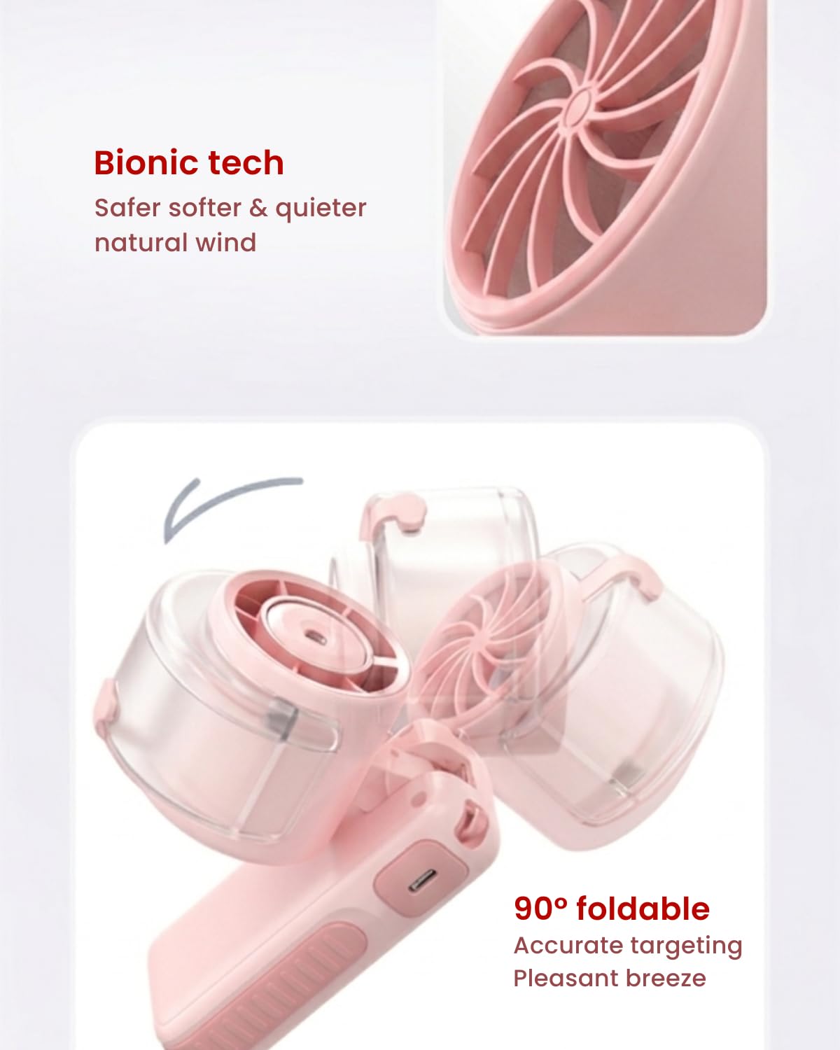 Sevenaire P7 Portable Hand Fan - Cooling Mist & LED -4