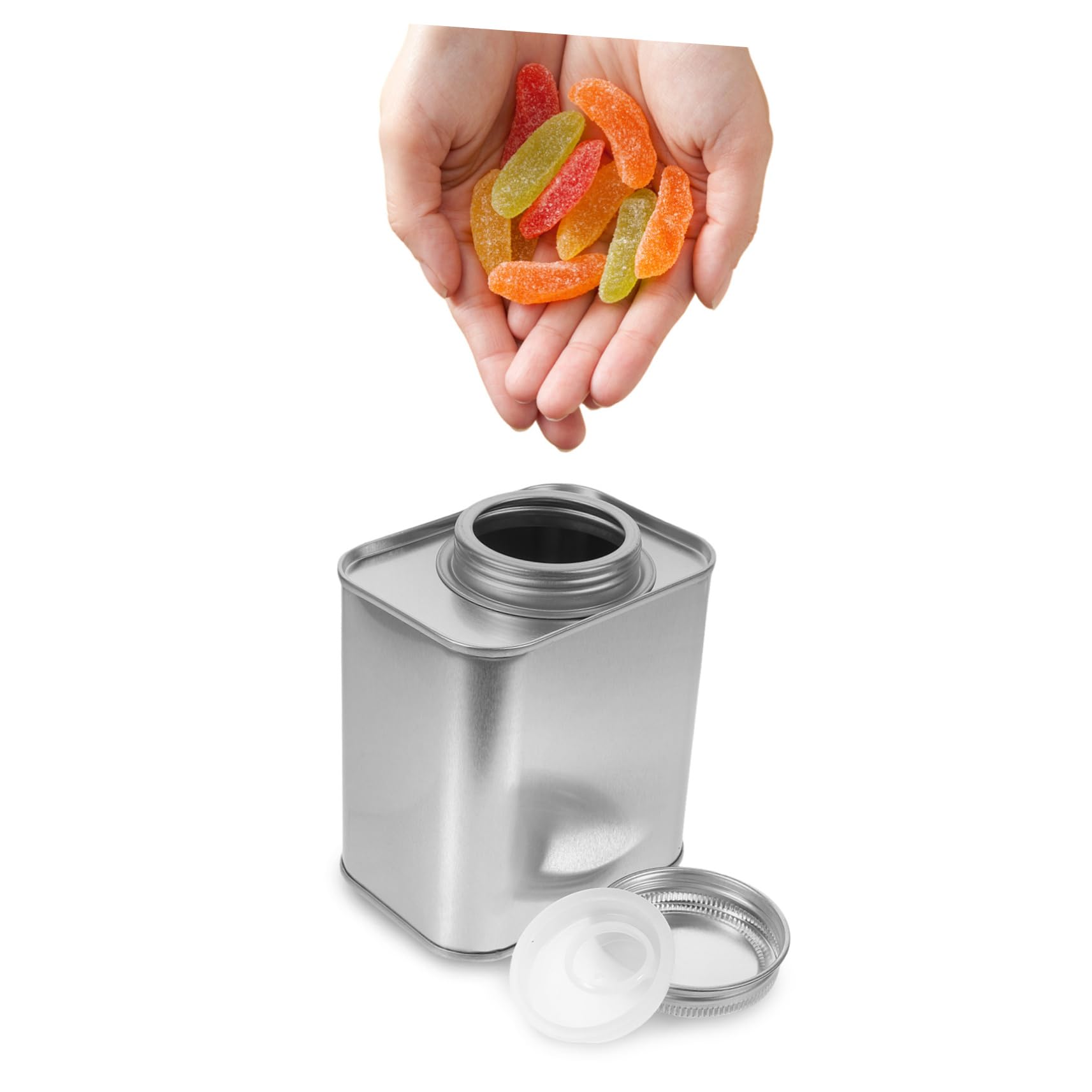 COLLBATH 4 Stück Kaffeebehälter Luftdicht 180–200g Weißblech Silber