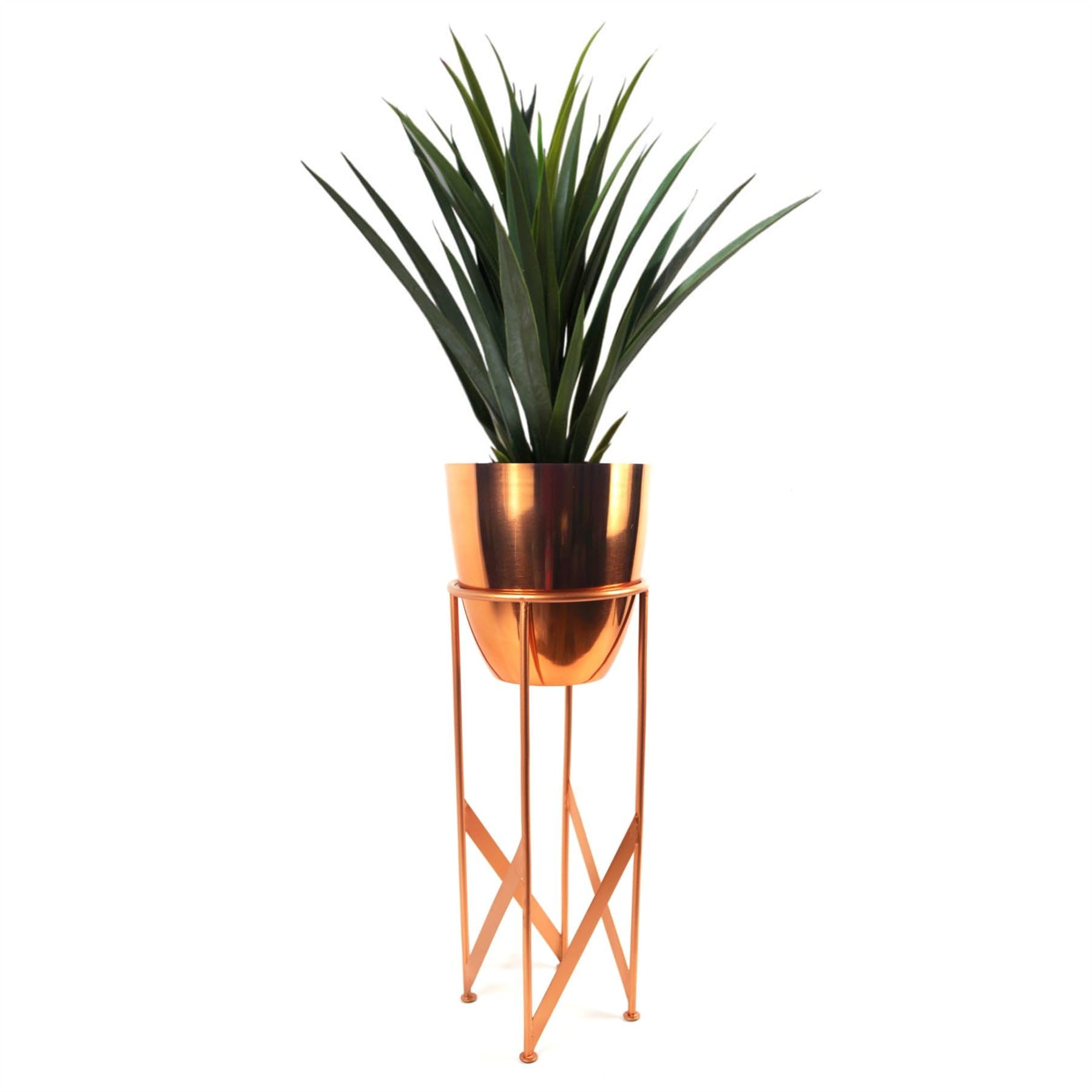 Botanik Artificial Yukka Plant - 3ft - Copper Metal Planter
