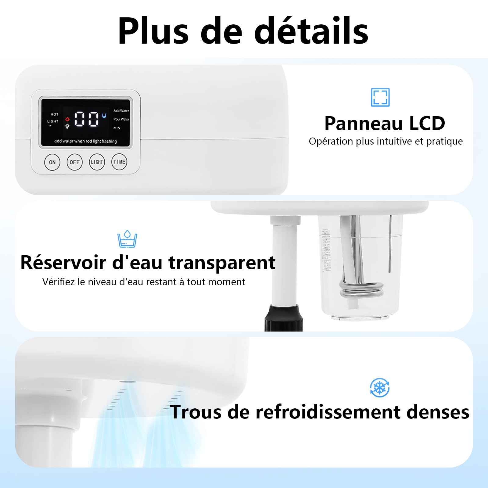 Vaporisateur facial 360° réglable - Nettoyeur de pores - Appareil à vapeur cosmétique avec minuterie