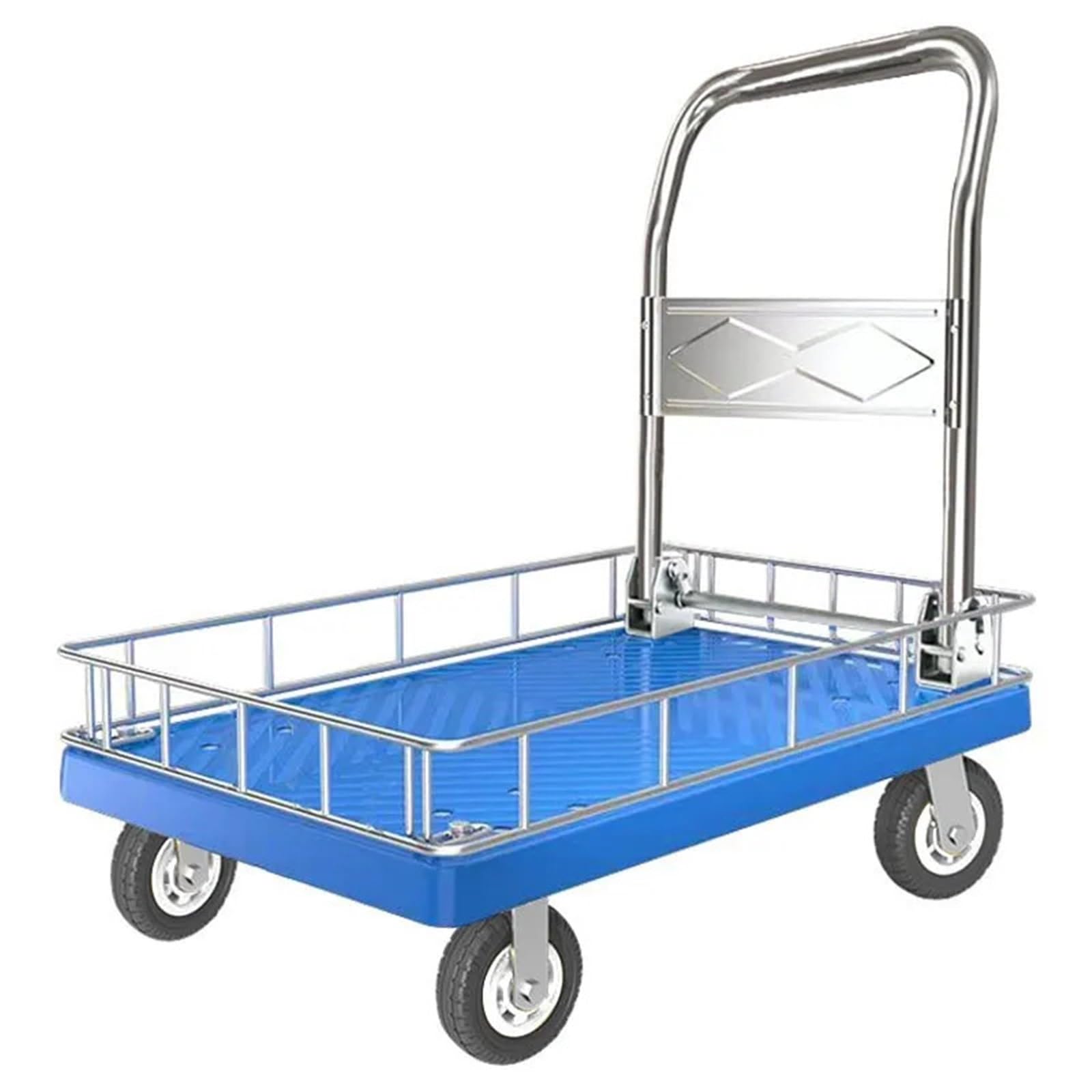 Platform Truck Cart, Platform Truck Cart Low Trolley Fold Silent Flatbed Four Wheeled Pull Push(Section a)
