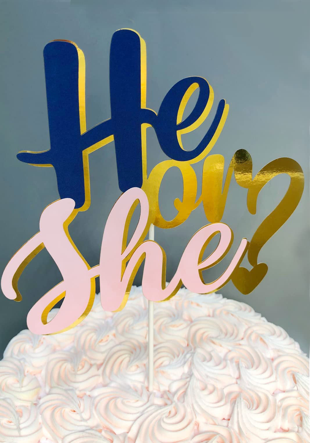 Cake Topper Lui O Lei Oro - Per Gender Reveal E Baby Shower - Foto 12