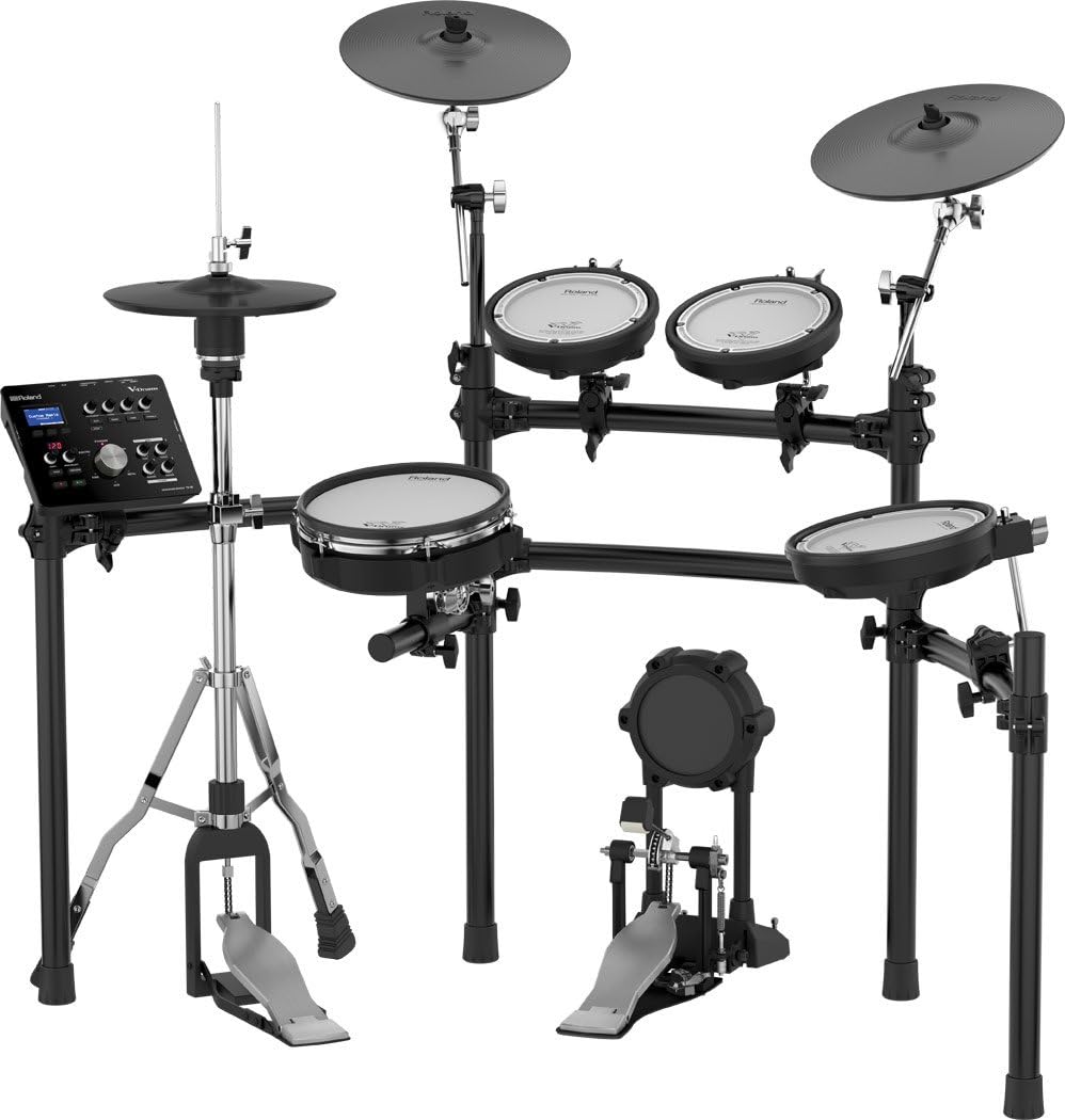 Roland High-performance, Mid-level Electronic V-Drum Set TD-25K-S with 10" snare pad, 8" tom pad x3, 12" crash v-cymbal, KD-9 kick pad, and MDS-9V stand