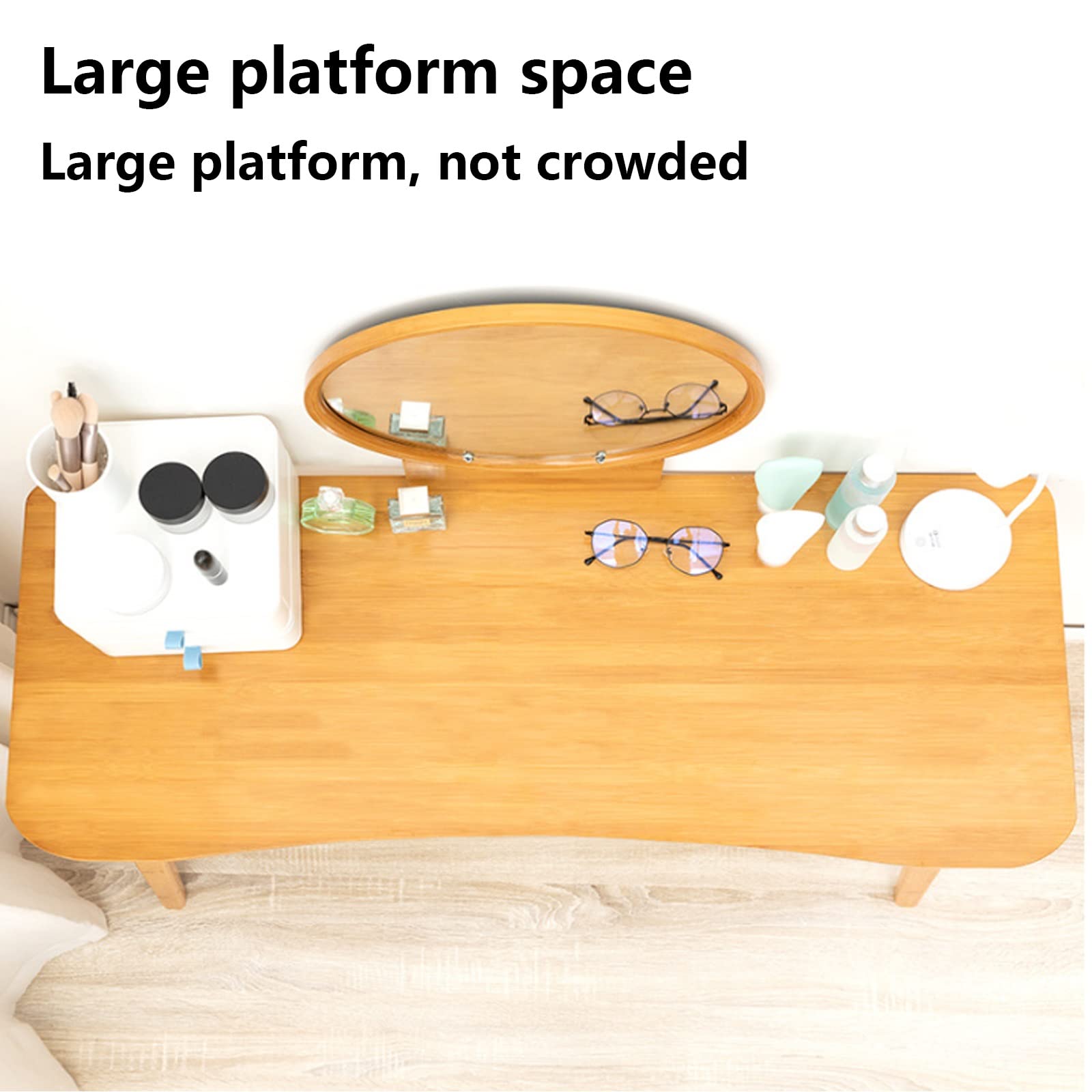 Toaletka, Pisanie Biurko Komputerowe Bambus Domowy Stół Biurowy Mała Kosmetyczka Toaletka Biurko Konsola Stolik Do Nauki Nowoczesne Meble Prosta Nauka Makijaż Stacja Robocza (Size : Table)