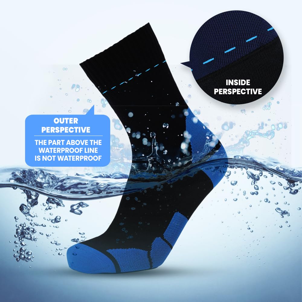 RANDY SUN Wodoodporne Oddychające Skarpety,[certyfikat SGS],Unisex Novum Rowerowe Skarpety,Trekking Hiking Wading Trail Socks 1 Para