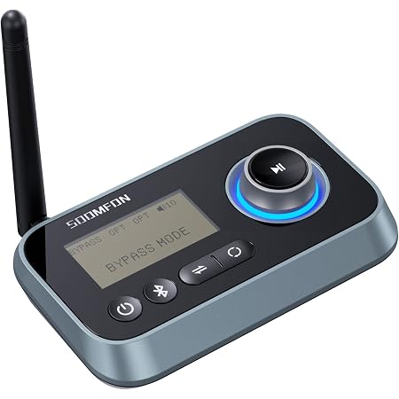 Adattatore Bluetooth Audio Aux/ Ottico/ RCA, SOOMFON Ricevitore e Trasmettitore  Wireless Hi Fi con Jack 3.5mm e Interfaccia Optical, per TV, PC, Lettore  CD, Stereo Casa, Cuffie, con LCD Display : Amazon.it: