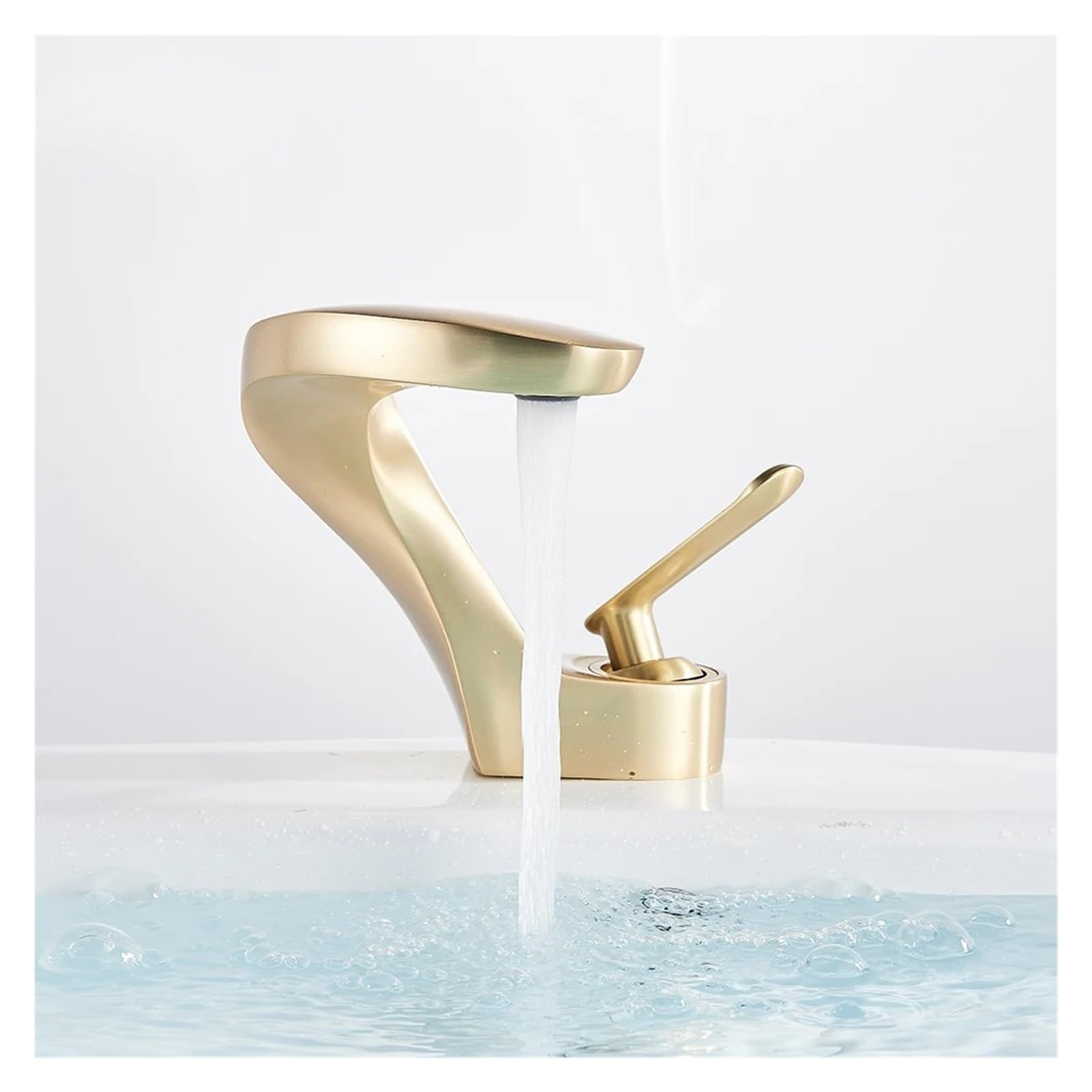 Robinet d'évier de cuisine et mitigeur de lavabo or brossé haut