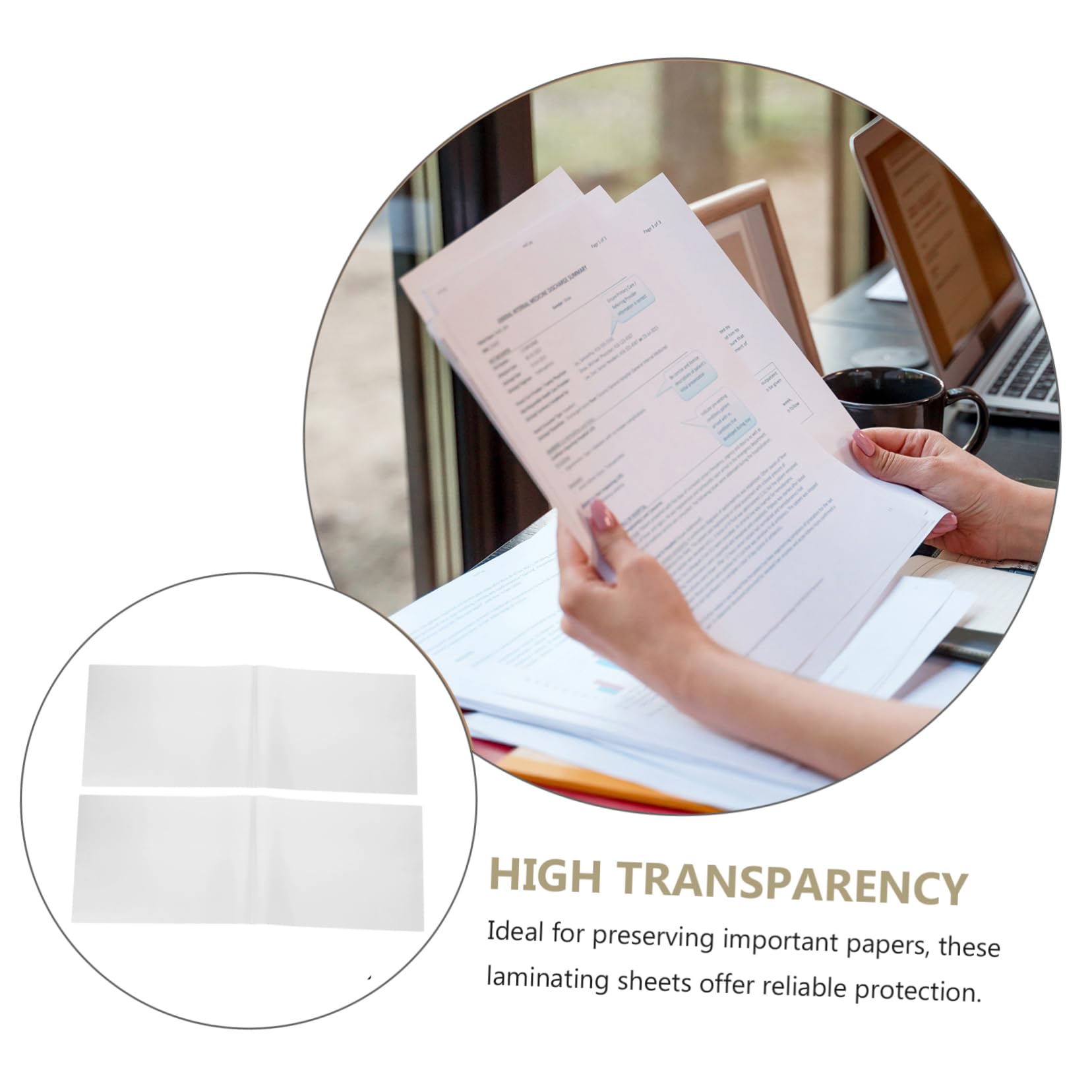 100pièces Plastification Transparentes Plastique Pour Documents Et Photos Film De Lamination Thermique Et Étanche