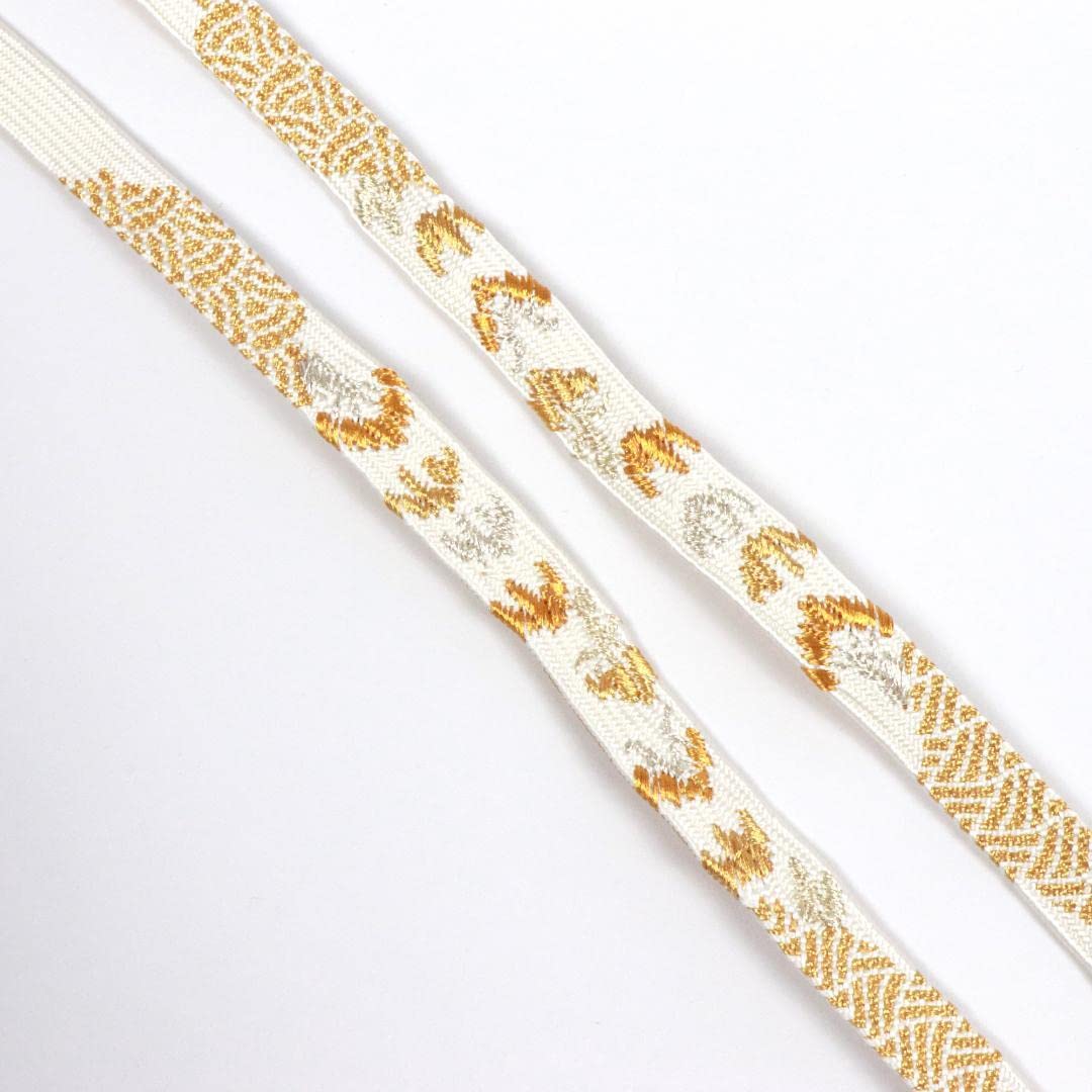 Amazon.co.jp: 極上 白×金 高麗組 静海別玉刺繍総柄 撚房 渡敬 Amazon.co.jp: 極上 白×金 高麗組 静海別玉刺繍総柄 撚房 渡敬