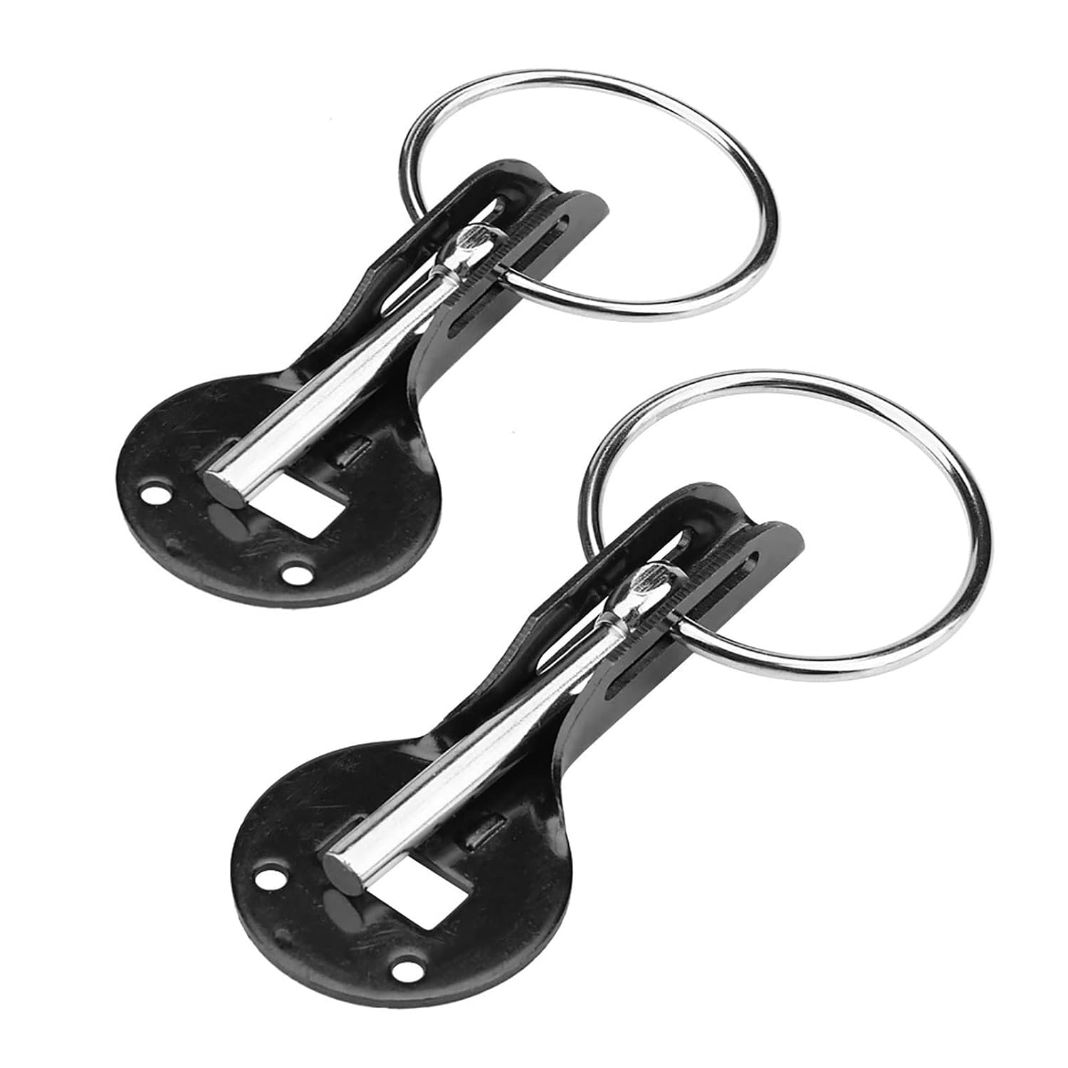 Qiilu Hood Pin Lock Kit,Universal Stainless Steel Bonnet Hood Pin Pins Lock Latch Kit for Racing Sport Car(Black)
