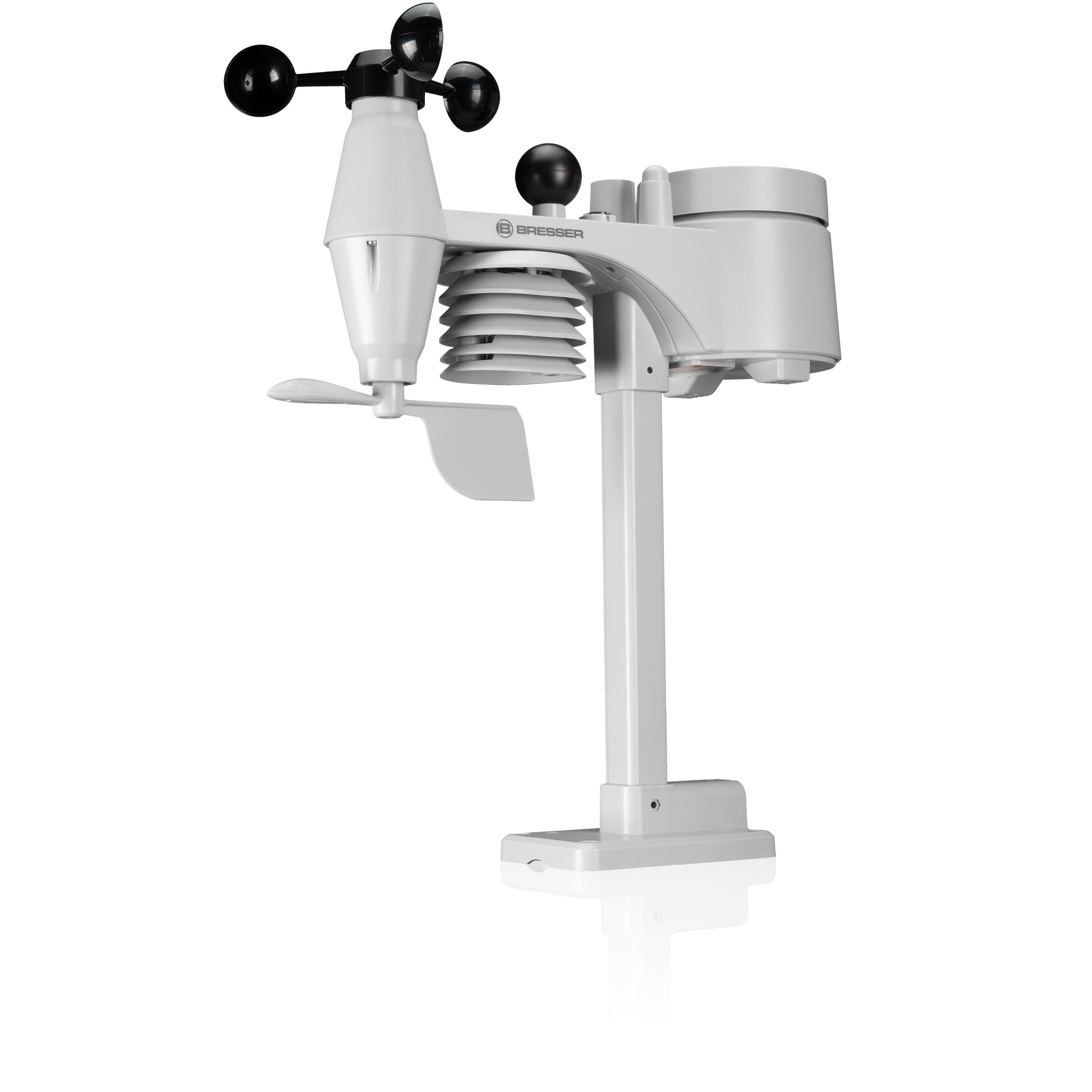 Bresser MeteoTemp JW Profi WLAN Wetterstation Funk mit 8 in 1 Sensor | Innentemperatur und Außentemperatur, Luftfeuchtigkeit, Regenmesser, Windmesser, Wettervorhersage, App, WBGT