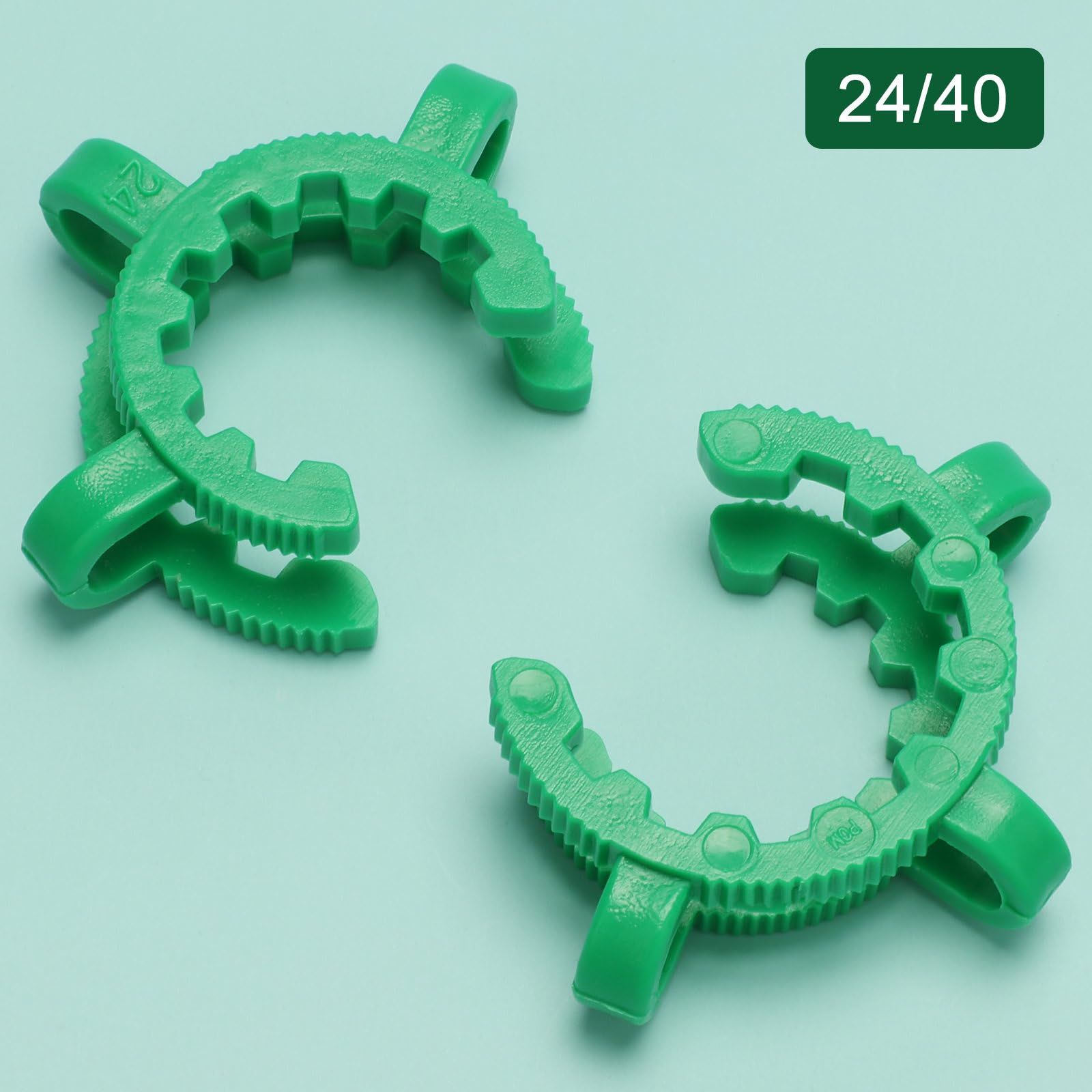 FunChem Pinces À Joint En Plastique de Taille 24 Mm, Maintien Sécurisé pour Connexions de Verrerie de Laboratoire, Vert, Paquet de 12
