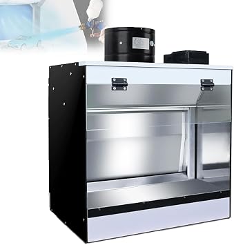 Benchtop Water Curtain Spray Booth with LED Lighting and Removable Water Tank, Portable Hobby Paint Booth for Model Painting M