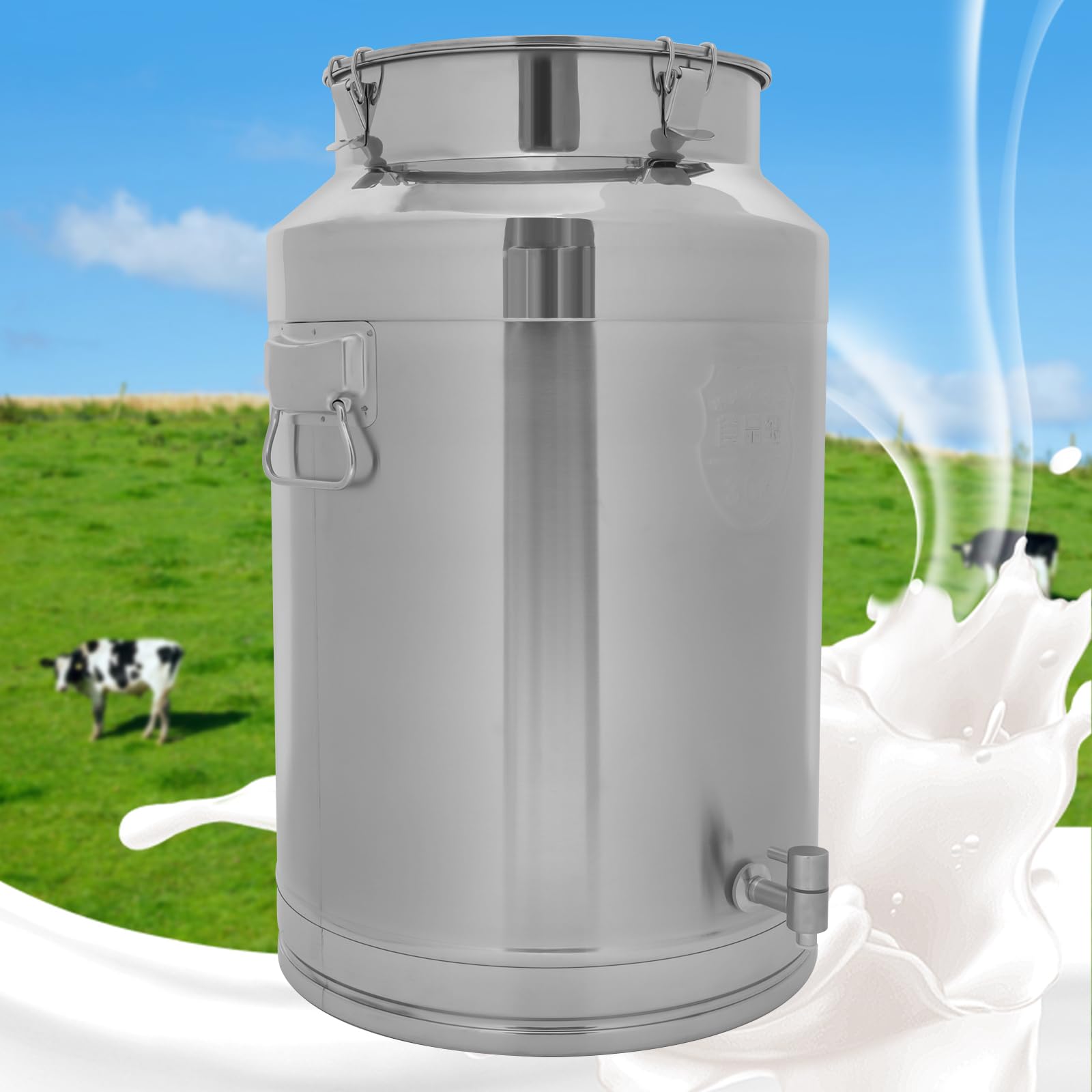 Thermos da 76 l, con rubinetto, dispenser per bevande in acciaio inox, con coperchio per cioccolata calda, tè al latte, tè freddo, latte, succhi di frutta, caffè all'aperto, viaggi e
