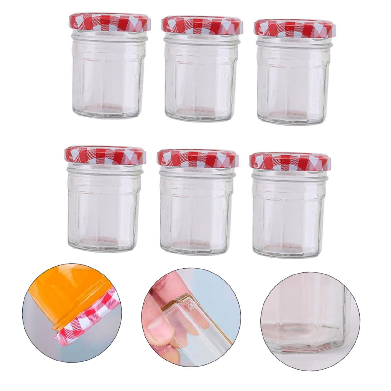 6 Piezas Tarros de Vidrio Transparentes Herméticos para Cocina Frascos de Almacenamiento de Alimentos y Mermeladas Recipientes Sellados para Conservar