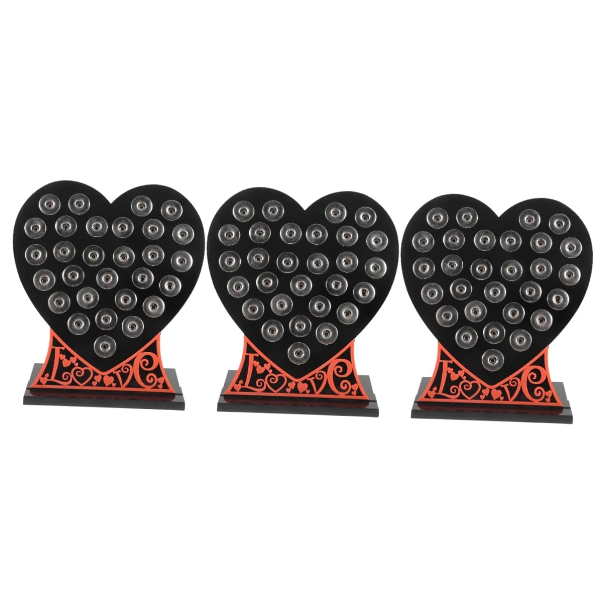 Support de bouton de bijoux noir Healeved x3