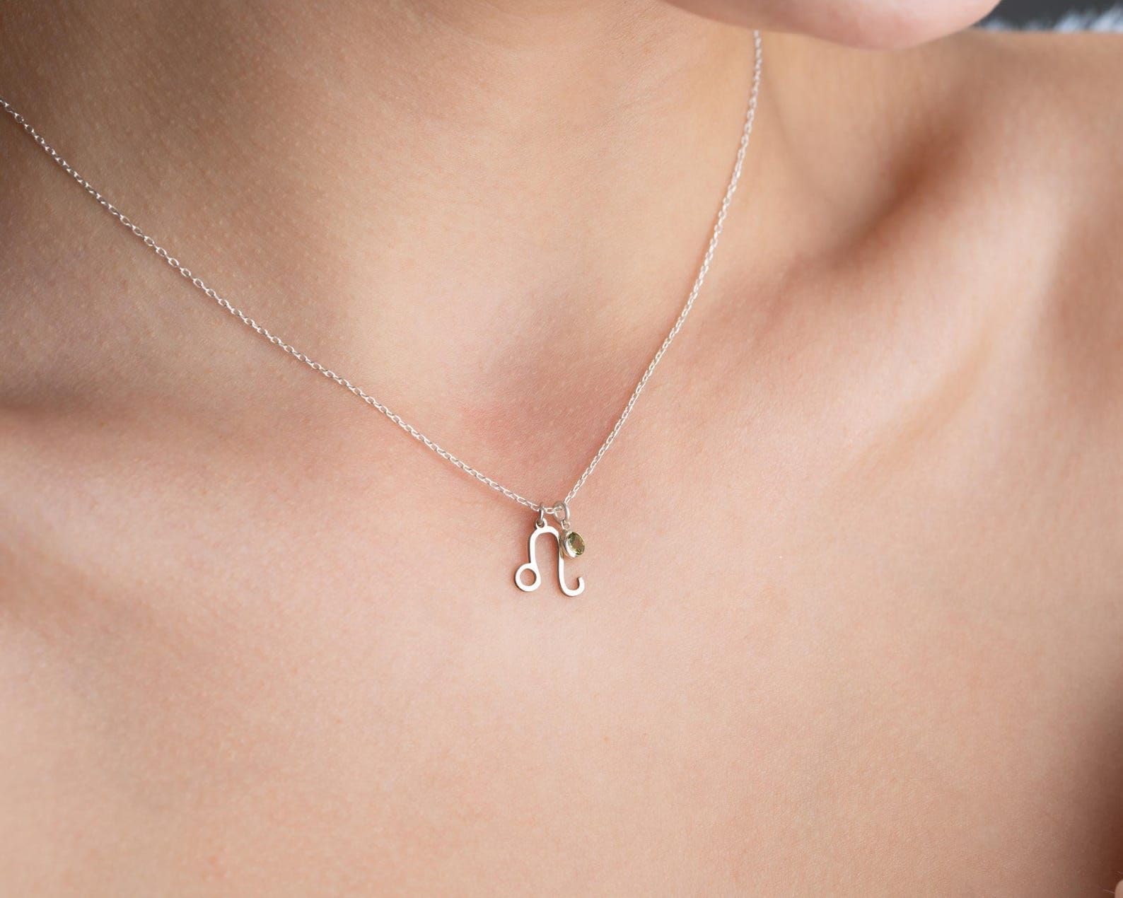 Delicato argento zodiaco collana, oro oroscopo astrologia febbraio pietra portafortuna Cancer