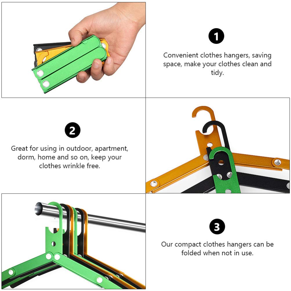 Percha plegable de aleación de aluminio – Perchas de viaje que ahorran espacio para camping, senderismo, mochileros y uso doméstico – Ligero, ideal para nización de ropa