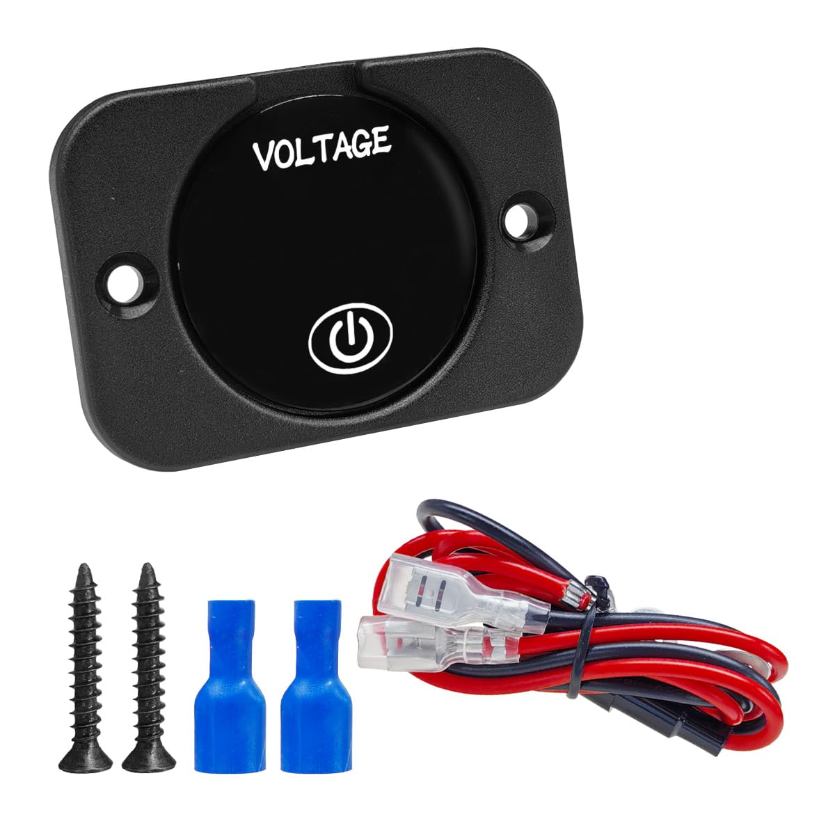 12V Car Voltage Gauge, Waterproof Voltmeter Panel, LED Digital Display Voltmeter with Touch Switch, Battery Monitor for 12V 24V Car Truck ATV UTV Motorcycle Boat Marine (1 Set)-image-13