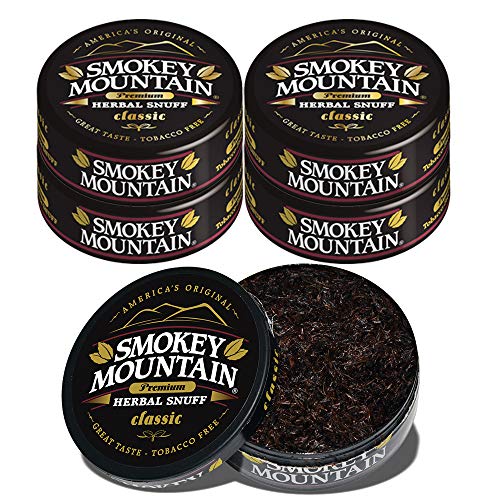 Smokey Mountain Herbal Snuff - Classic - 5 Cans - Nicotine-Free and Tobacco-Free