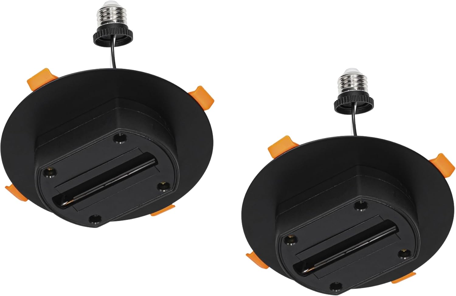 Kiven J Track Lighting Rails Kit for 4/5/6 inch Hole, 2-Wire-1 120V J Style Track System with End Caps,2 Pack Convert Recessed Light to Track System for LED Track Light Heads Picture Light PJ0974