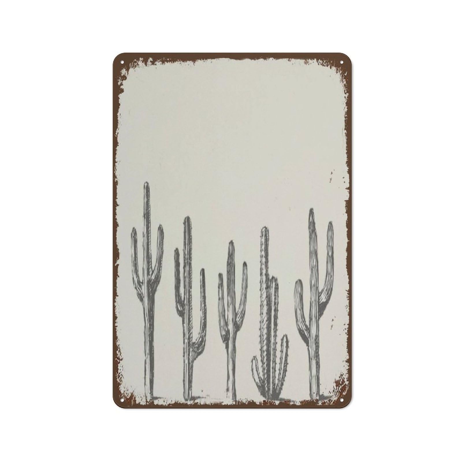 Vintage Cactus Succulent Bouquet Vintage Metal Tin Sign Decorable Cute Cacti Wall Art Decor Southwestern Floral Decor Art Succulent Wall Sign Decor For Home Retro Great Wall Art Poster 8"x12"