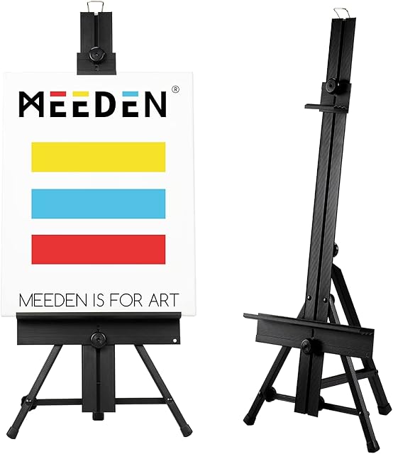MEEDEN Studio Aluminum Tabletop Easel, Adjustable Tabletop Artist Tripod Metal Easel for Painting & Displying , Hold Canvas Art up to 24''