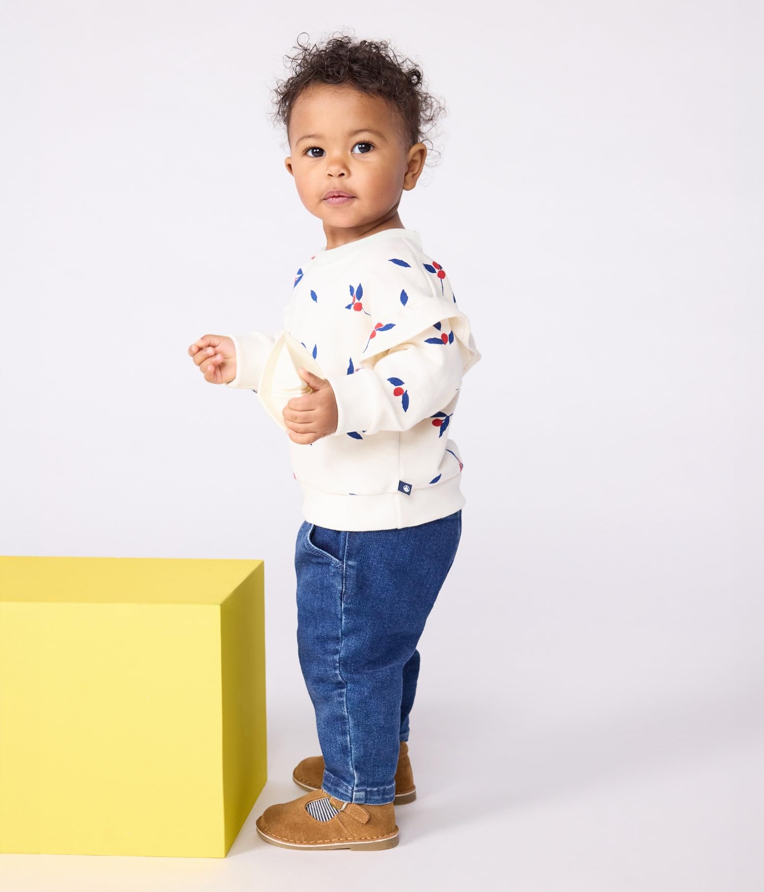 Petit Bateau Sweatshirt Bébé en Coton Imprimé Baies À Volants A0ee401 Vêtements Jour Bébé Fille (Lot de 1)