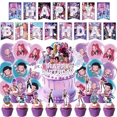 Kit de Decoración de Cumpleaños de 44 Piezas, Pancarta, Adorno para Tarta, 24 Adornos para Cupcakes, 18 Globos y Cinta, para Cumpleaños Infantiles y Fiestas Temáticas | Ya disponible en tu tienda friki favorita! En mundofriki.es!