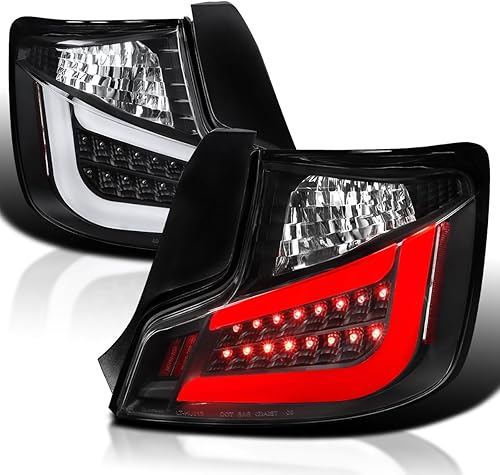 Spec-D Tuning Luces traseras LED de lente transparente de carcasa negra compatibles con Scion TC 2011-2013, conjunto de par izquierdo + derecho