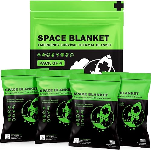 EVERLIT Manta térmica de Mylar de emergencia de supervivencia, manta espacial de aluminio diseñada para la NASA, manta calentadora para exteriores,