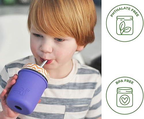 Miniatura 4 de Paquete combinado de popotes de metal de acero inoxidable con extremo redondeado más seguro para tarros Mason (paquete de 6 + cepillo de limpieza +