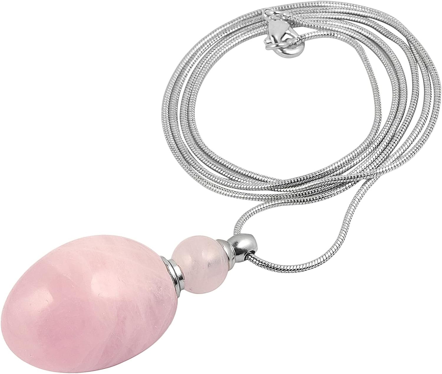 Nupuyai Essential Oil Diffuser Necklace for Women Men 28", Perfume Bottle Healing Stone Pendant with Chain for Unisex