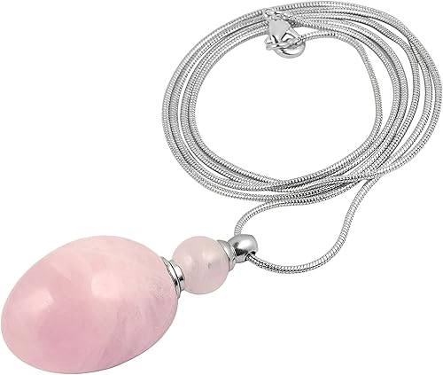 Nupuyai Collar difusor de aceite esencial para mujeres y hombres de 28 pulgadas, botella de perfume con colgante de piedra curativa con cadena para