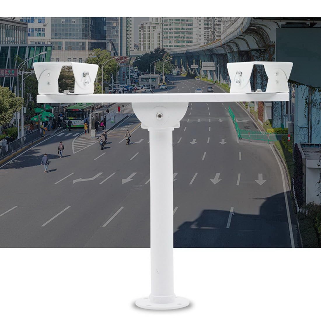 CCTV-Dual-Kamera-Halterung, Metall, Stahl, T S, horizontale Querstange, verstellbare Wandhalterung für verbessertes Überwachungssystem