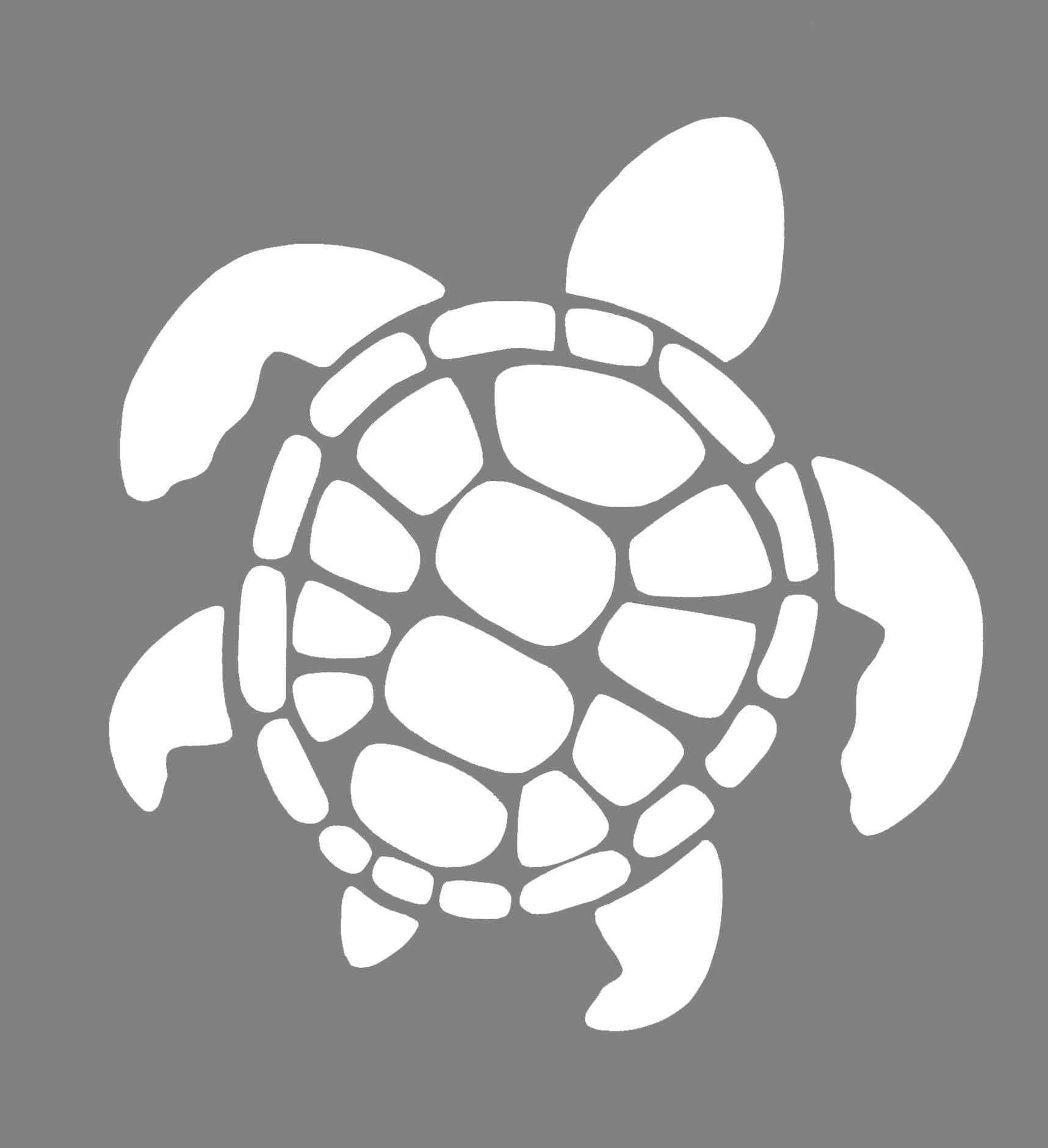 WickedGoodz 5" Sea Turtle Vinyl Decal Sticker - White Ocean Bumper Sticker, Made In USA - View #3