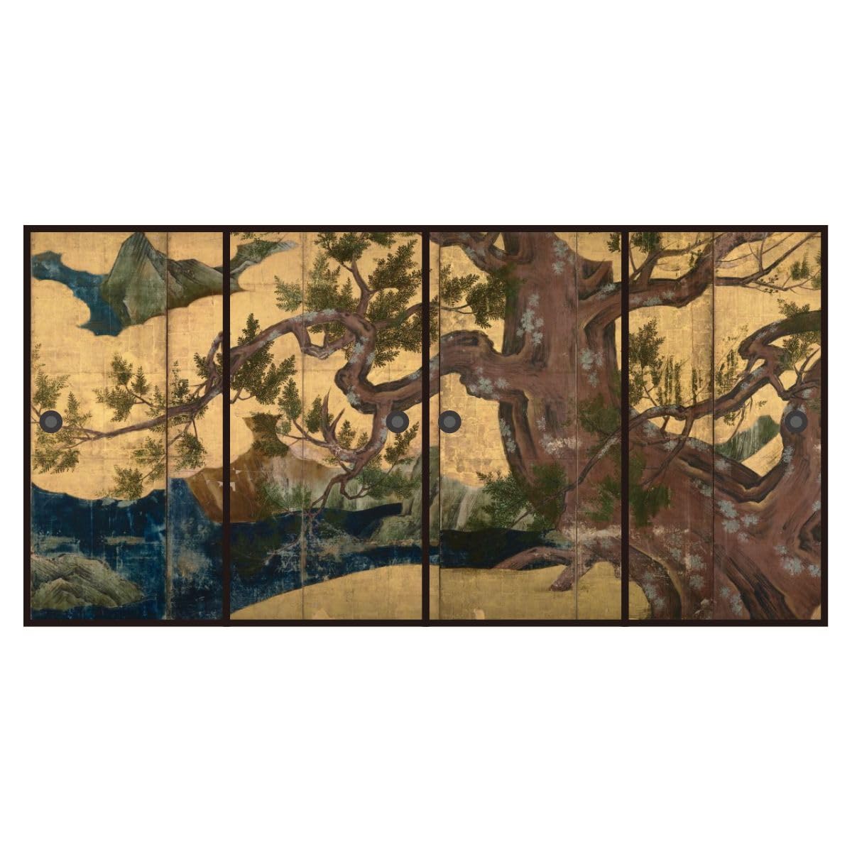 Amazon | アサヒペン ふすま紙 狩野永徳 檜図屏風 4枚1組 幅91cm×長さ 