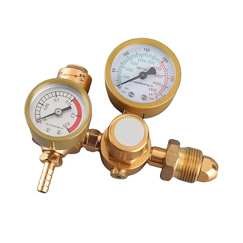 Miniatura 4 de Regulador de soldadura de gas Caudalímetro de CO2 de argón para soldadura MIG TIG Válvula de presión de cilindro 4500psi Salida de 1/4 in