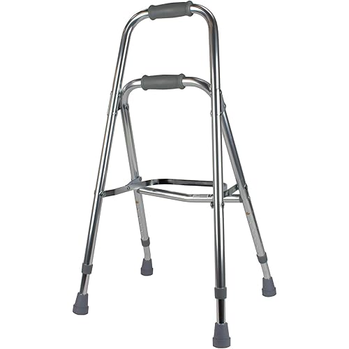 Hemi Walker - Mobility Aid for Elderly, Handicapped, Disabled Users - One Arm or Hand Support, Folding, Aluminum, Height Adjustable - Weight Capacity Up to 300 Pounds