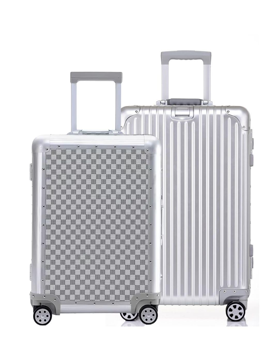 Combo of 2 Premium Trolley Bags - Selection - Premium Full antiscratch Aluminium Trolley & Autograph (24 inch) Full Aluminium Zipless, TSA Lock 8 Wheels Compression Straps