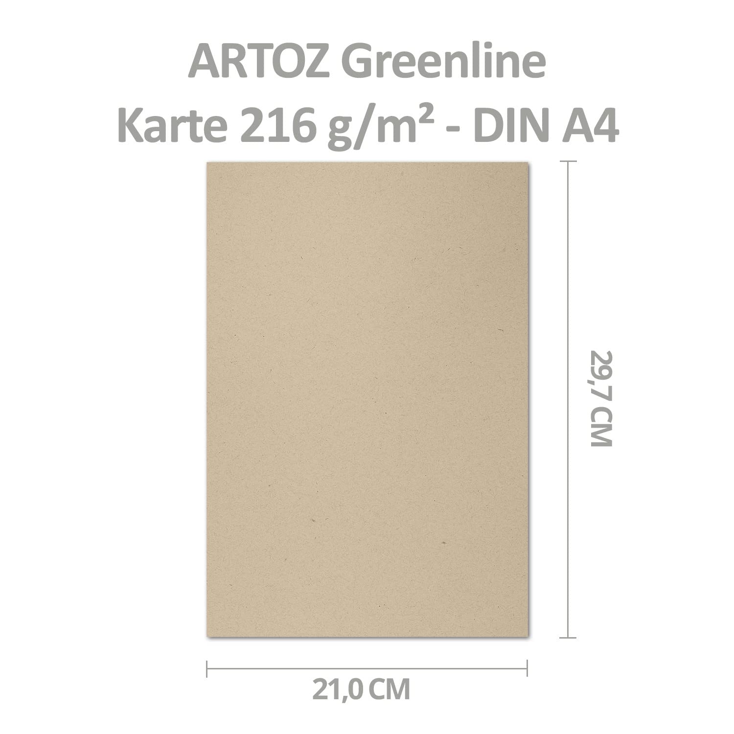 ARTOZ Green-Line - 150 fogli per lettere, formato DIN A4, senza pieghe, colore: marrone chiaro, 21 x 29,7 cm, 216 g/m², biglietti di invito singoli