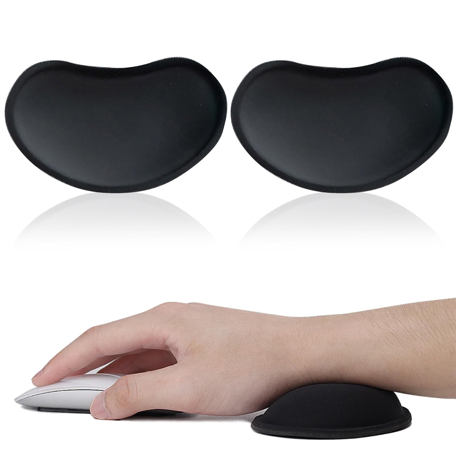 Repose Poignet Souris Ergonomique Gel - Lot De 2 - PU Confortable - Design Mignon (Chat Et Chien) - 125x60 Mm