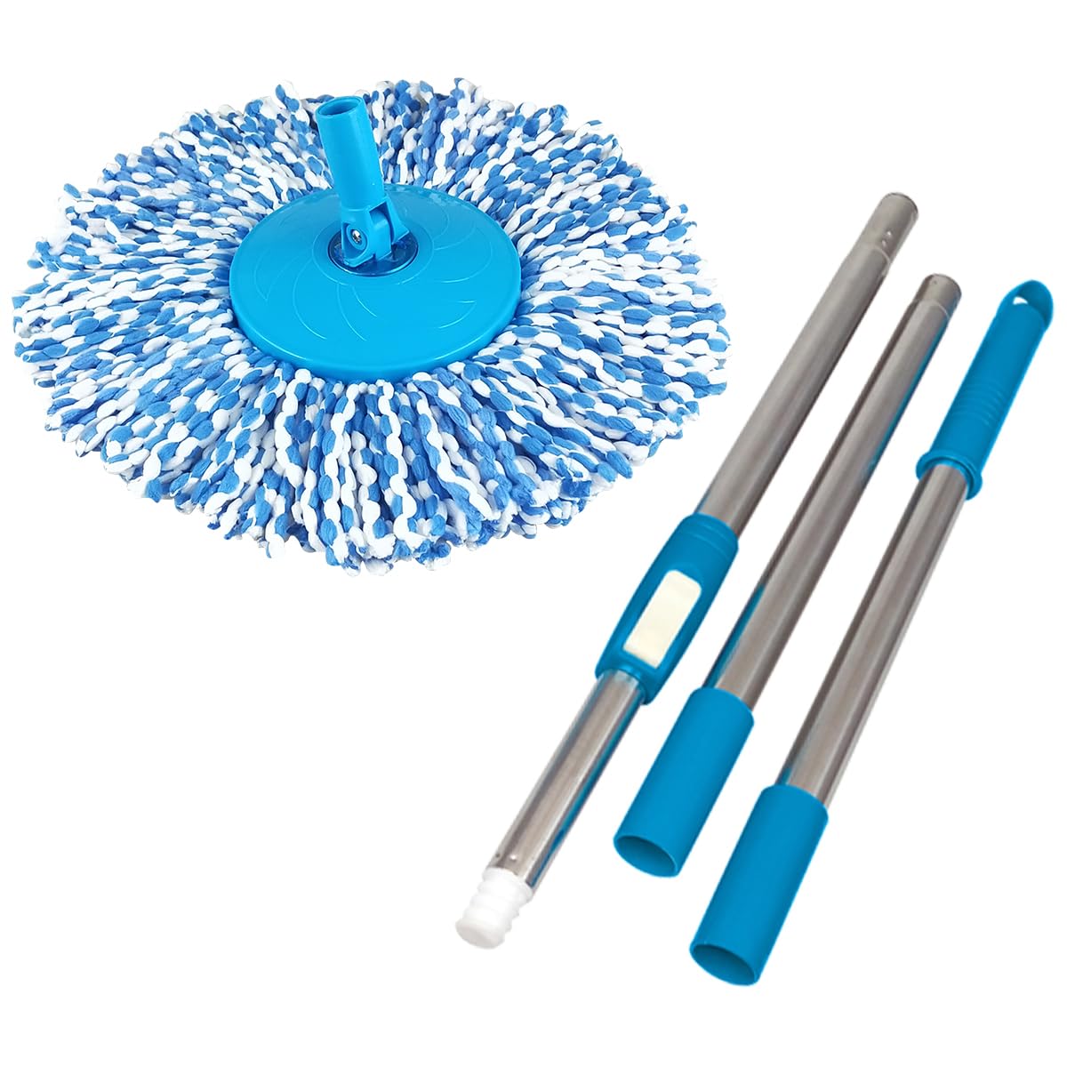 Primeway® Stainless Steel Spin Mop Spares Set | 127cm Extendable Handle/Stick Rod | 38cm Microfibre Refill Blue (B0BMRXLGK5) Amazon Price History, Amazon Price Tracker