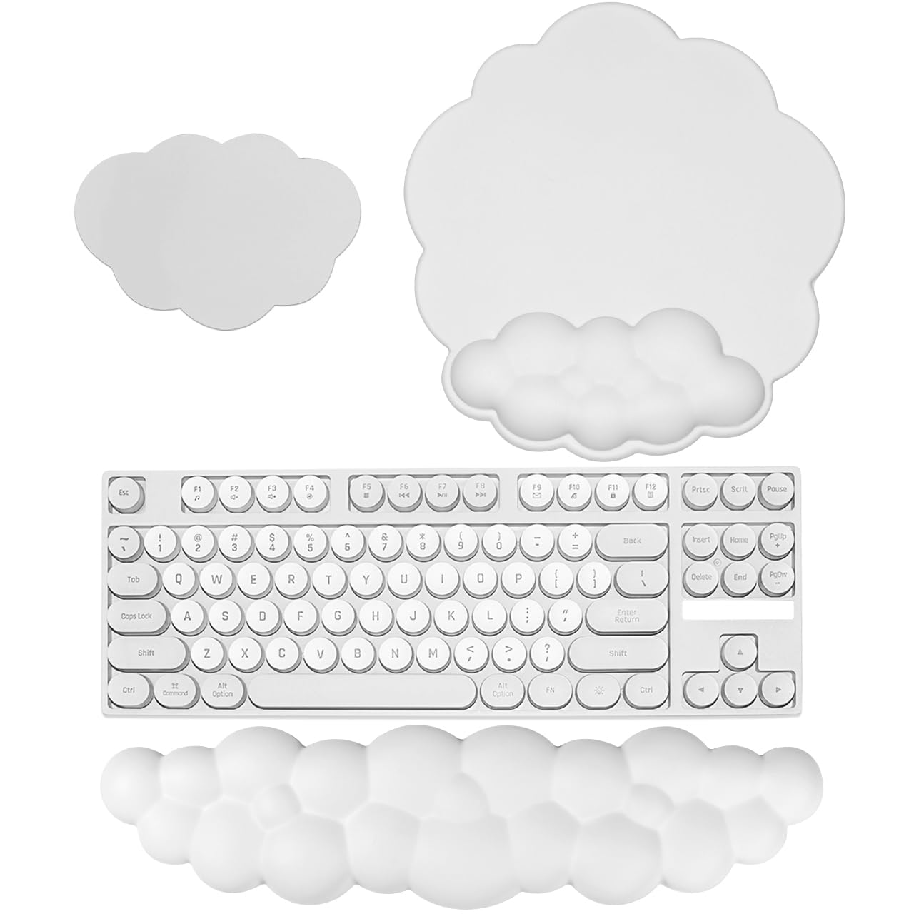 JIKIOU Tappetino per mouse a forma di nuvola, supporto per il polso, in pelle, con poggiapolsi per tastiera, comodo poggiapolsi in memory foam, per computer, laptop, Mac, gaming, ufficio e sollievo