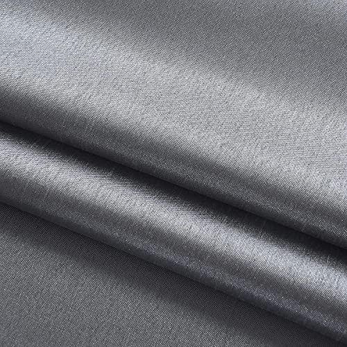 Image of GYROHOME Extra Long Curtains 120 Inch Long for Loft,Faux Silk Room-Darkening Blackout Curtains (Beige Liner) Fully Lined Solid Window Treatment Drapes (2Panel,52x120inch,Sliver Gray)