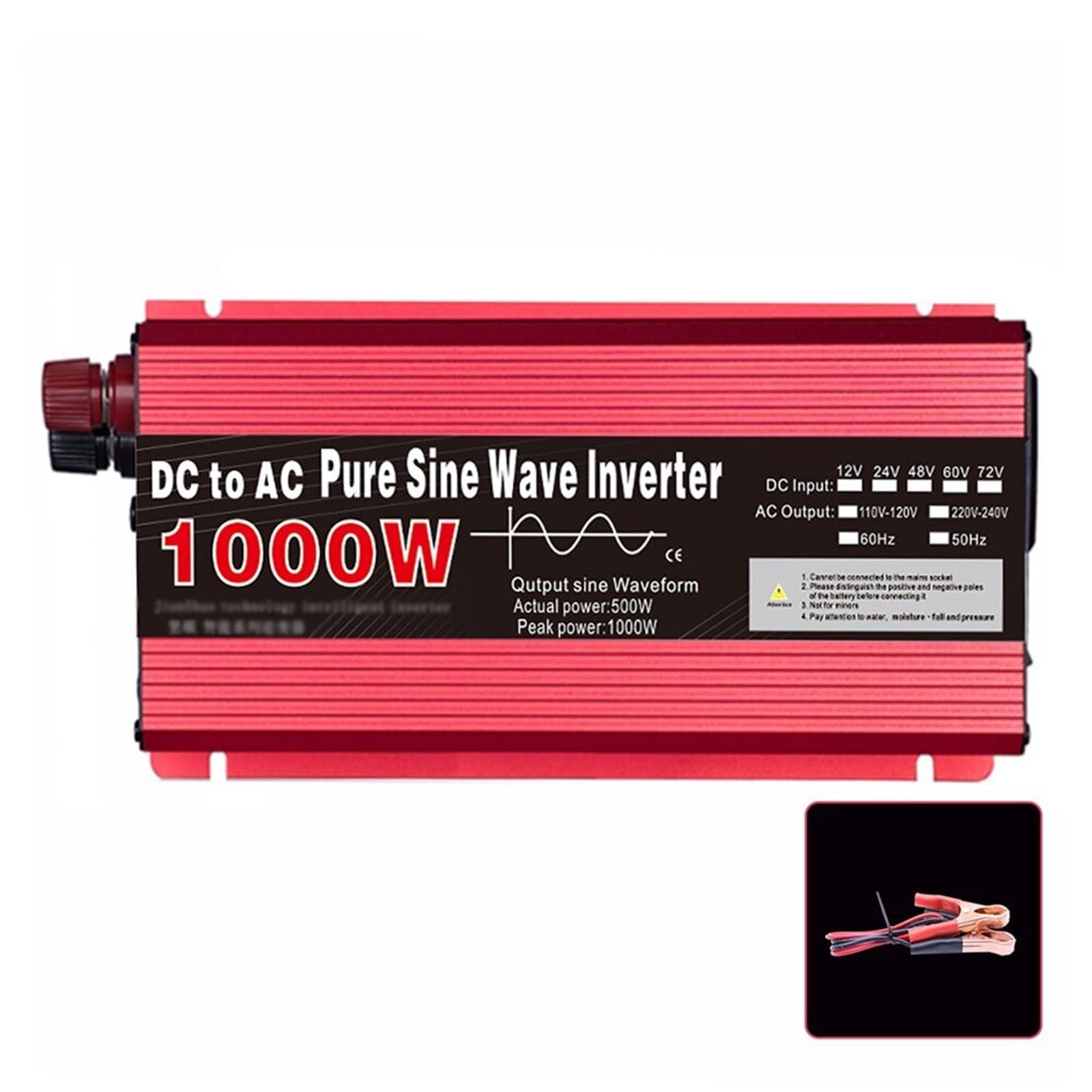 1000W Samochodowy przenośny bank energii Konwerter Solarny Inwerter Czystej Fali Sinusoidalnej Inwerter DC 12 V Do AC Inwerter Konwerter Mocy