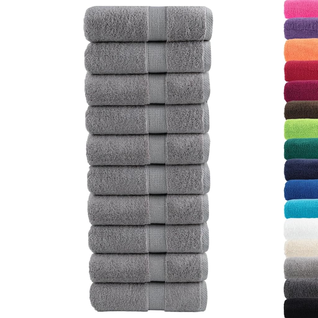 Toallas de Invitados SOLUND 10 uds Gris 30x50 cm 600 gsm Gris,137304